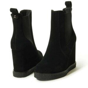 Vaneli Boots Women's Size 10M Jabel Black Suede Hidden Wedge Ankle Boots